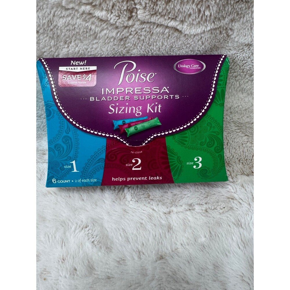 Poise Impressa Bladder Supports Sizing Kit- 6 Count - Sizes 1,2,3 New